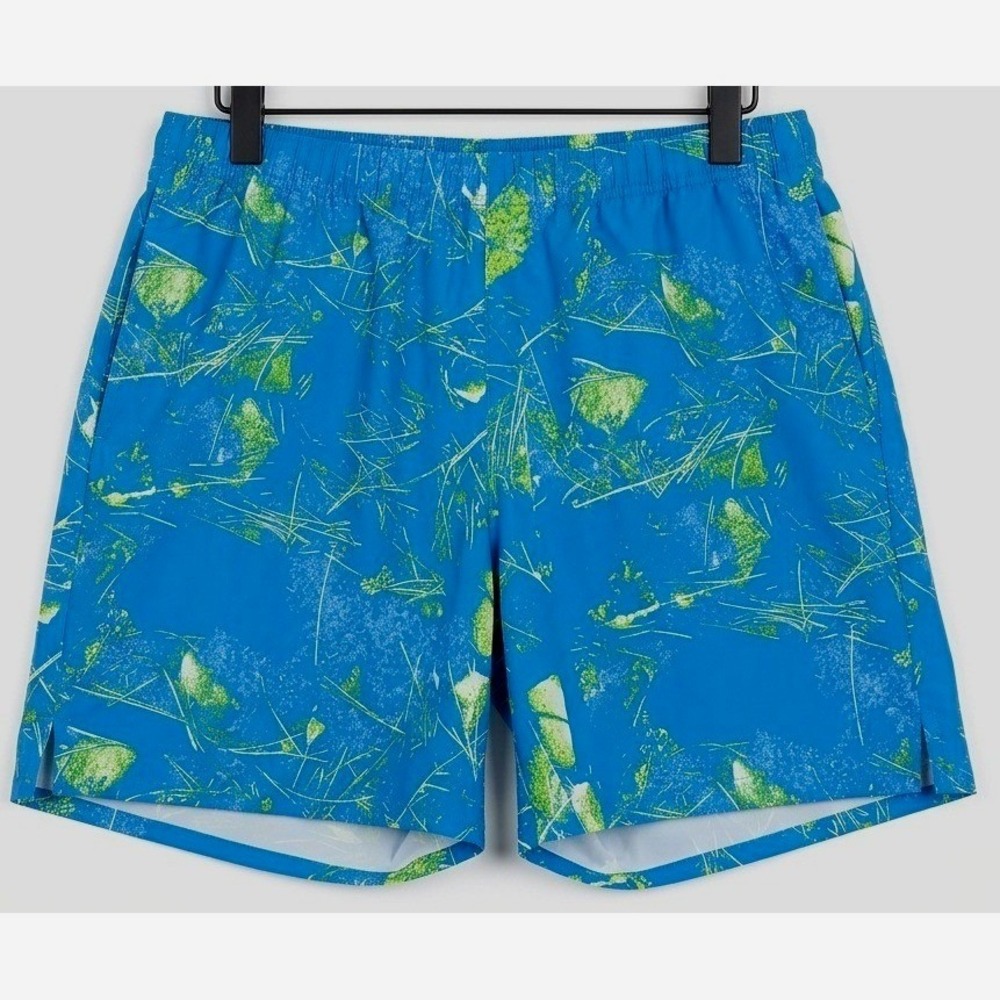 The North Face Athletic Shorts Mens XXL Blue Green Abstract Graphic Activewear